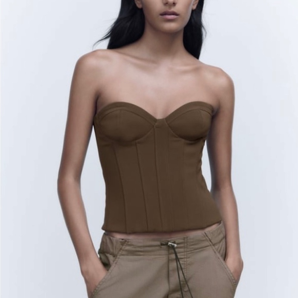 Zara Khaki Corset NWT Size S